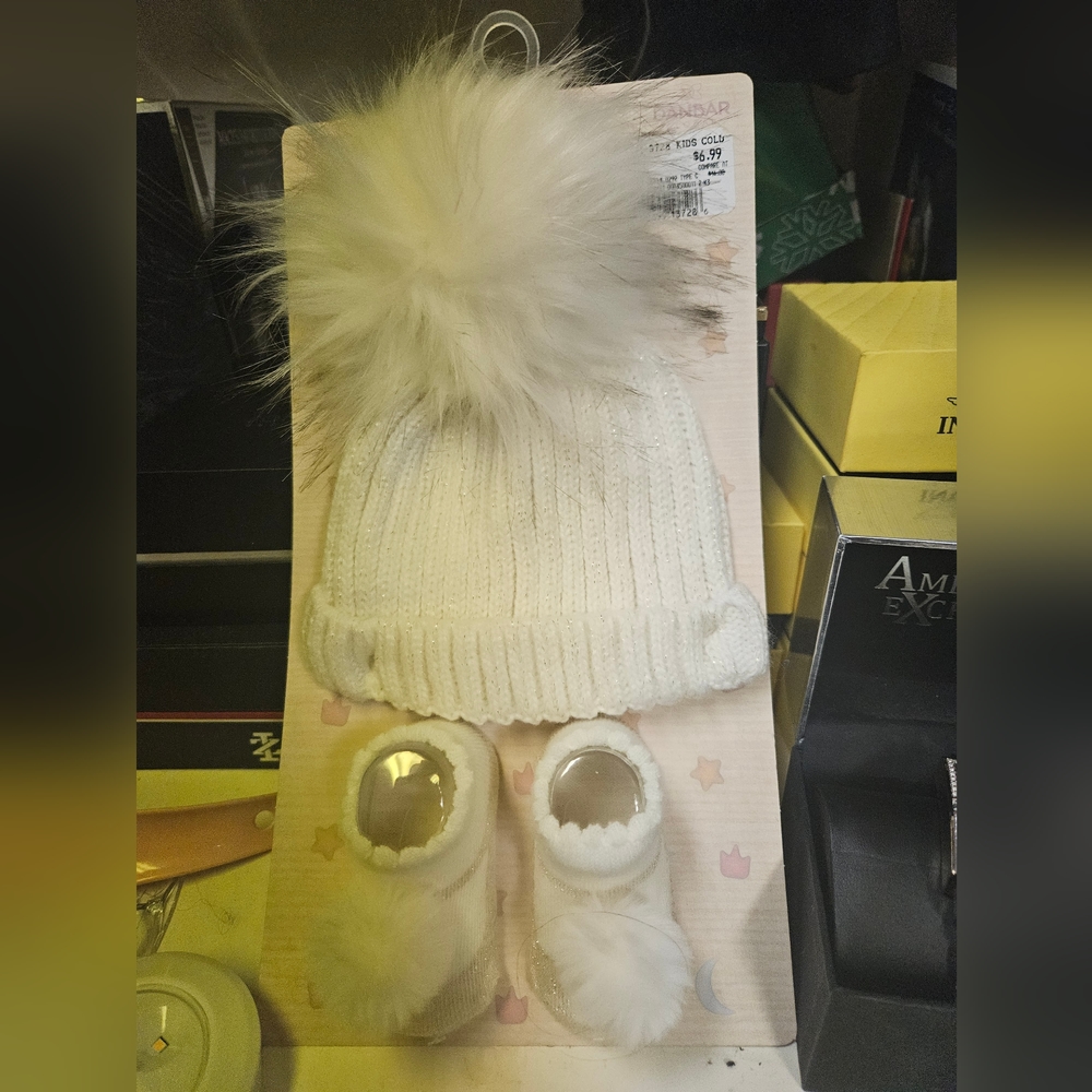 Infant hat with matching socks